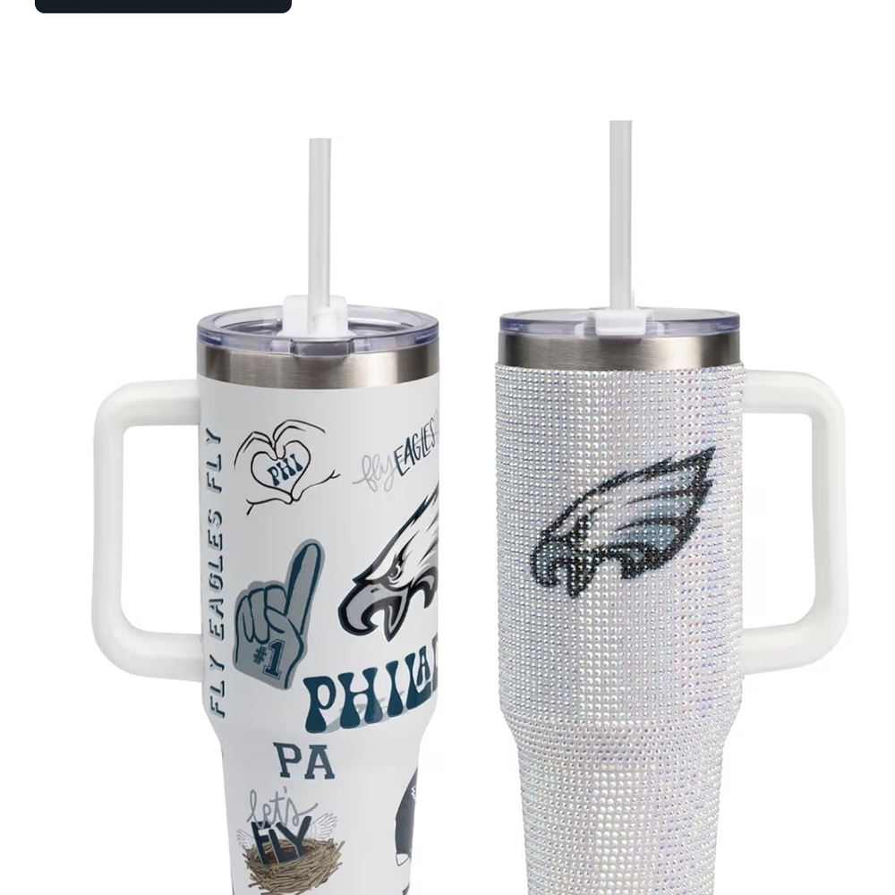 Philadelphia Eagles White and Silver Tumbler Set